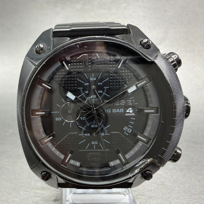 Diesel Overflow Chrono Watch Men 49mm Black Dial Black Date DZ4223 New Battery0