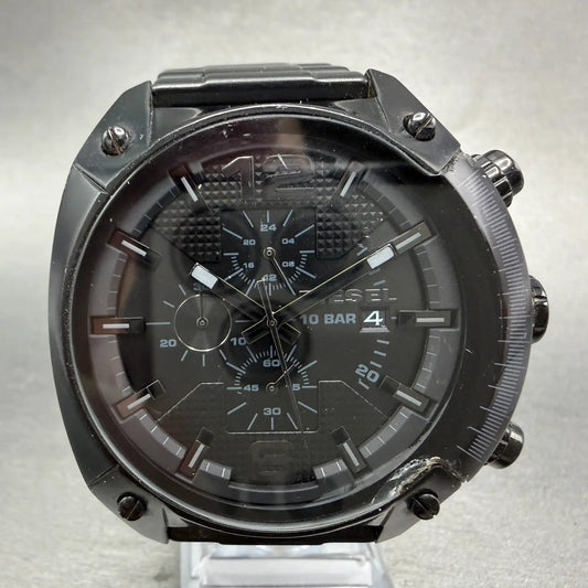 Diesel Overflow Chrono Watch Men 49mm Black Dial Black Date DZ4223 New Battery0