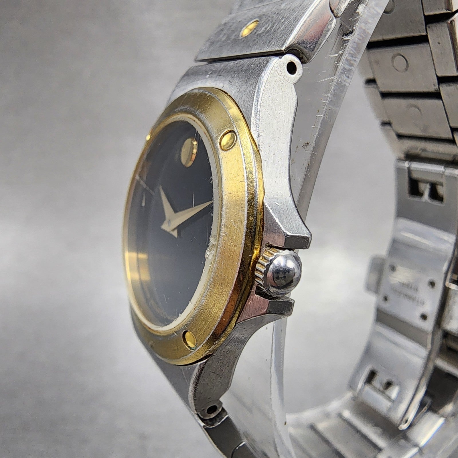 Movado Museum Watch Women 25mm Black Dial Two Tone Round 81.36.816.02 New Batt2