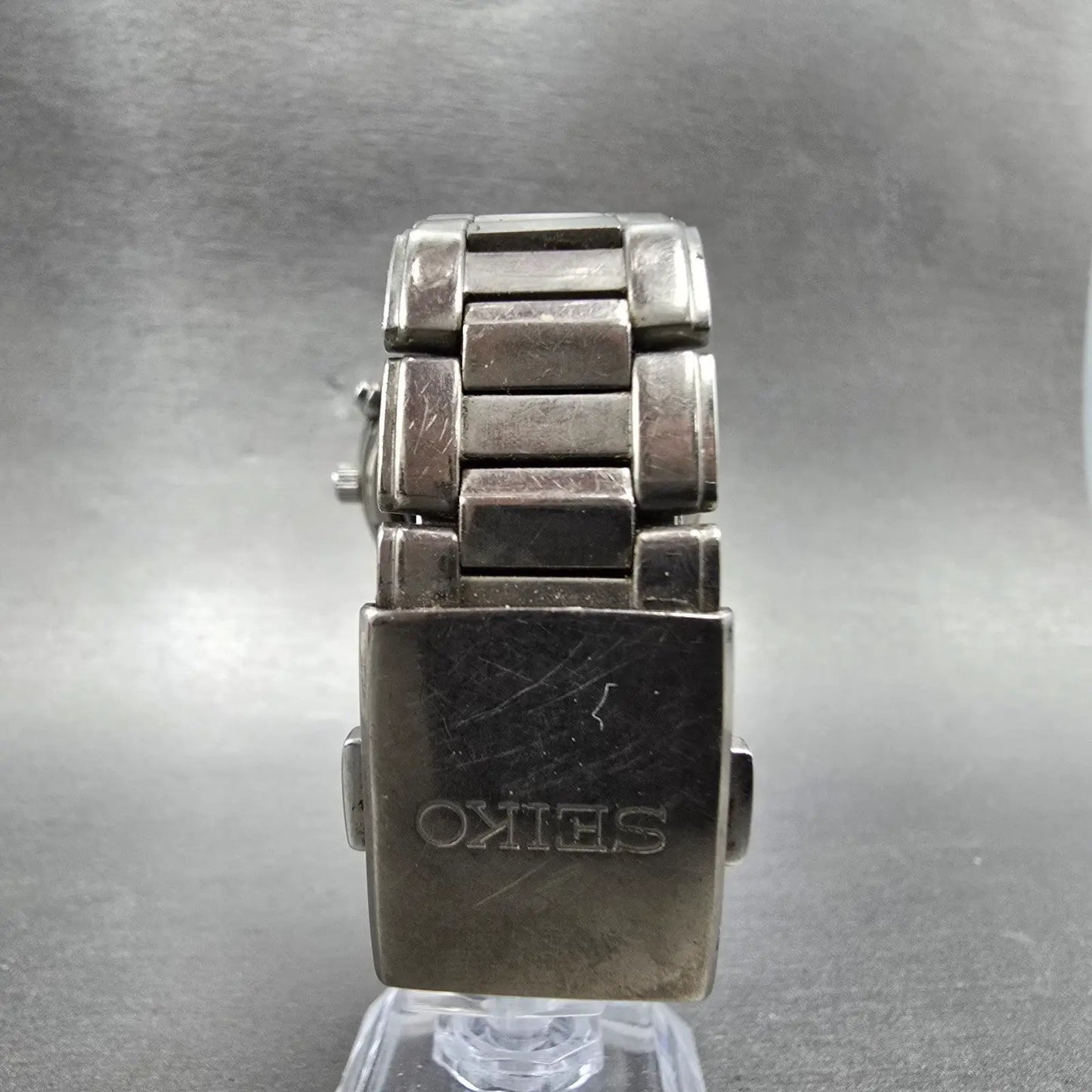 Seiko Solar Atomic Watch Men 38mm Black Dial Titanium Atomic Date 7B22 PARTS!!!!7