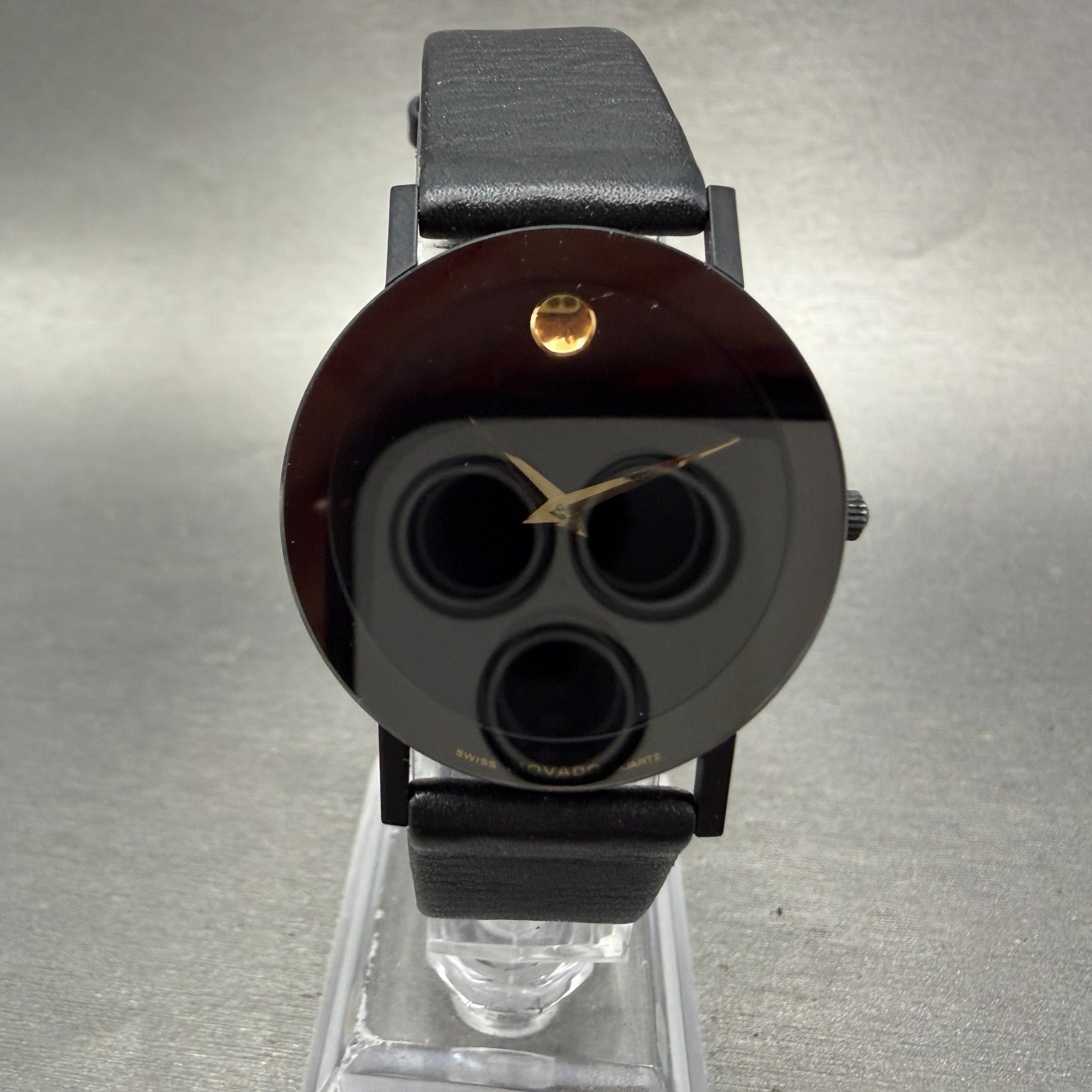 Movado Museum Watch Men 31mm Black Dial Black Tone Round 87-40-882N New Battery0