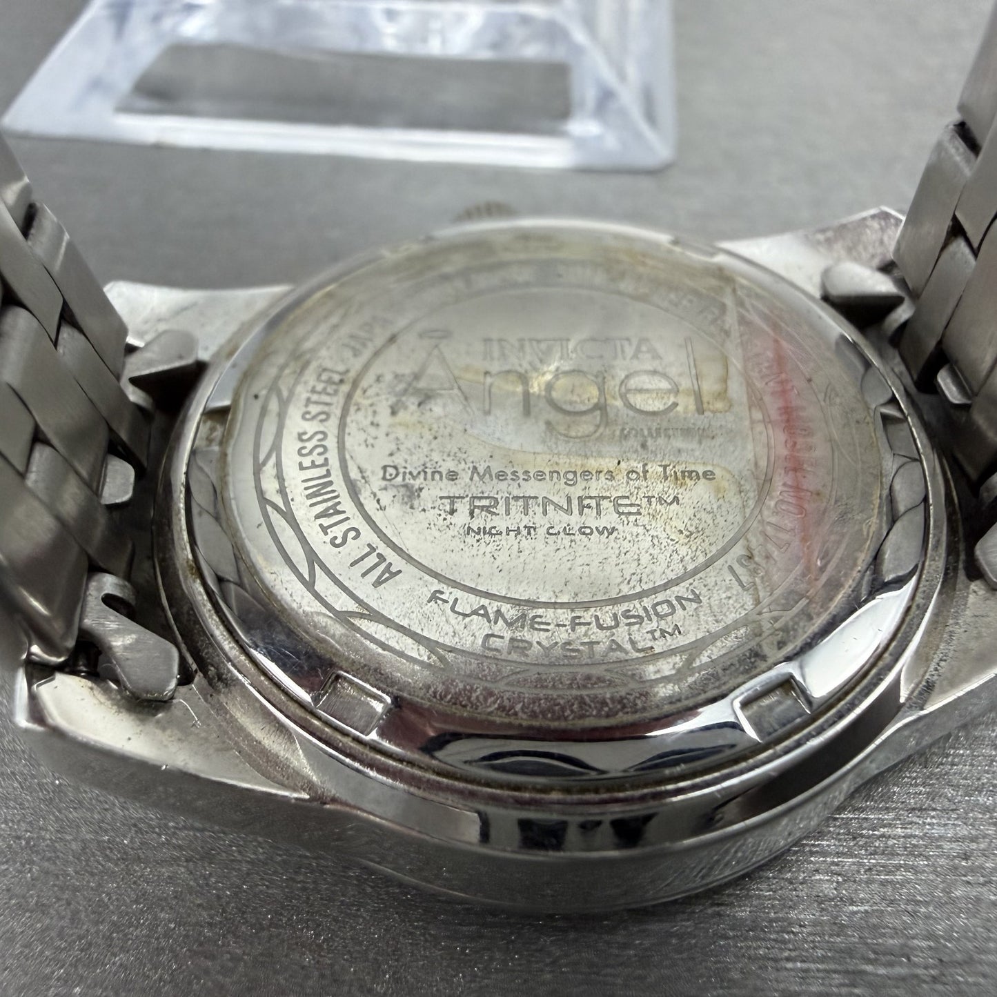 Invicta Angel watch Women 36mm MOP Dial Silver Tone Date Round 18977 New Batt9
