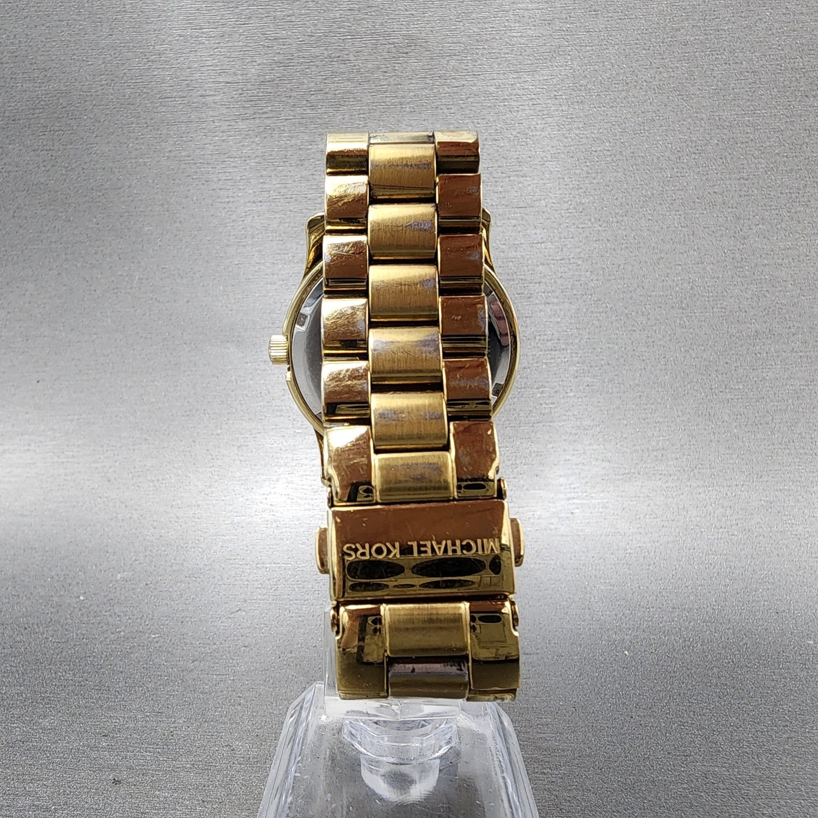 Michael Kors Watch Women 38mm Champagne Dial Gold Tone Date MK-5177 New Battery6