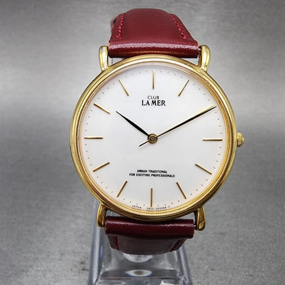 Citizen Club Lamar Watch Men 32mm White Dial Gold Tone Round 2830265343 New Bat0
