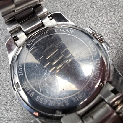 Michael Kors Bradshaw Watch Women 42mm Silver Dial Silver Tone MK6486 New Batt10