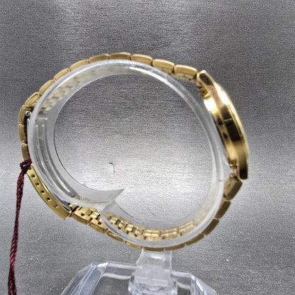 Wittnauer Watch Women 25mm Gold Dial Gold Tone Date Round 15M04 New Battery8