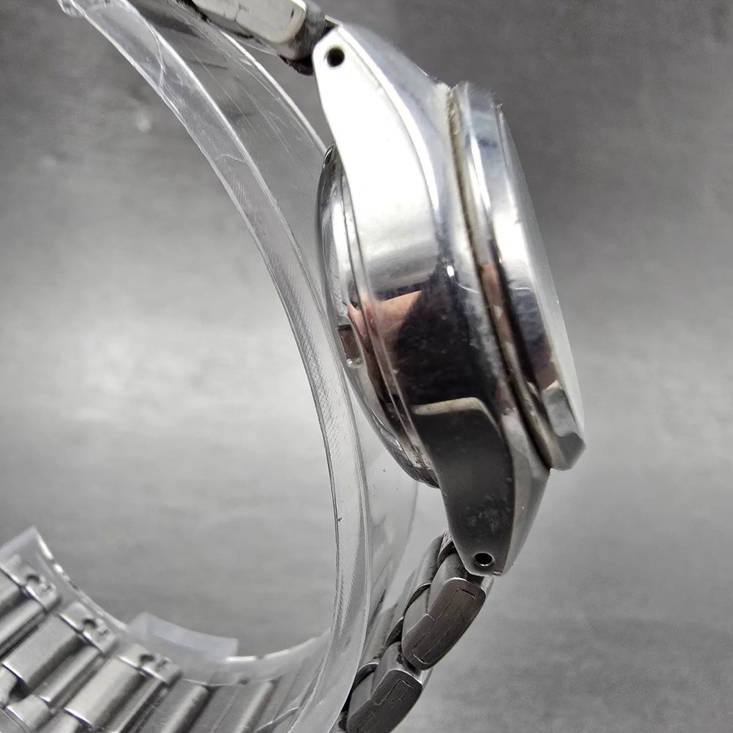 Seiko 5 Automatic Watch Women 24mm Silver Dial Steel Daydate 4207-01B0 Runs VTG3