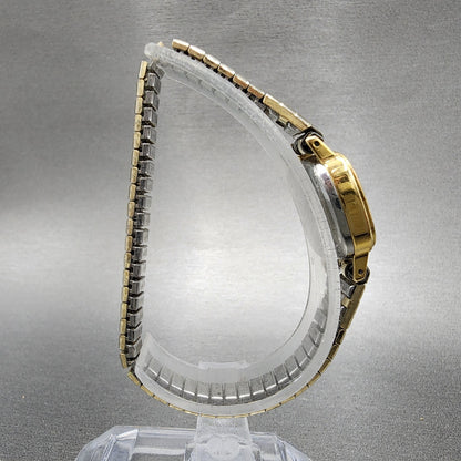 Omega De Ville Watch Women 19mm Gold Dial Gold Plated Rectangle Cal 1353 PARTS9