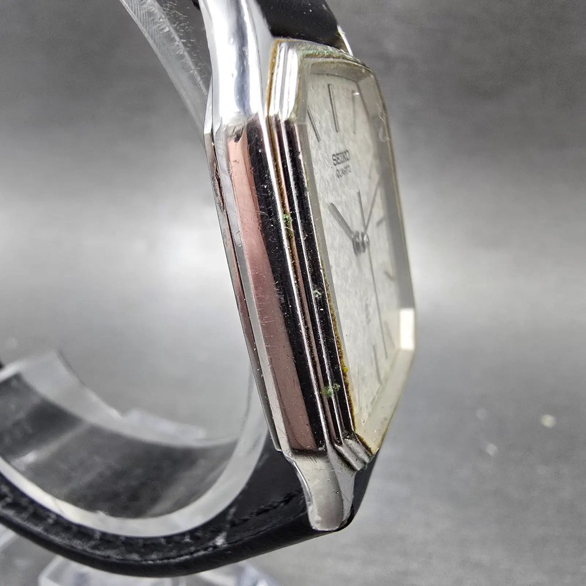 Seiko Tank Watch Men 27mm White Snowflake Dial Silver 6431-5150 New Battery JP3