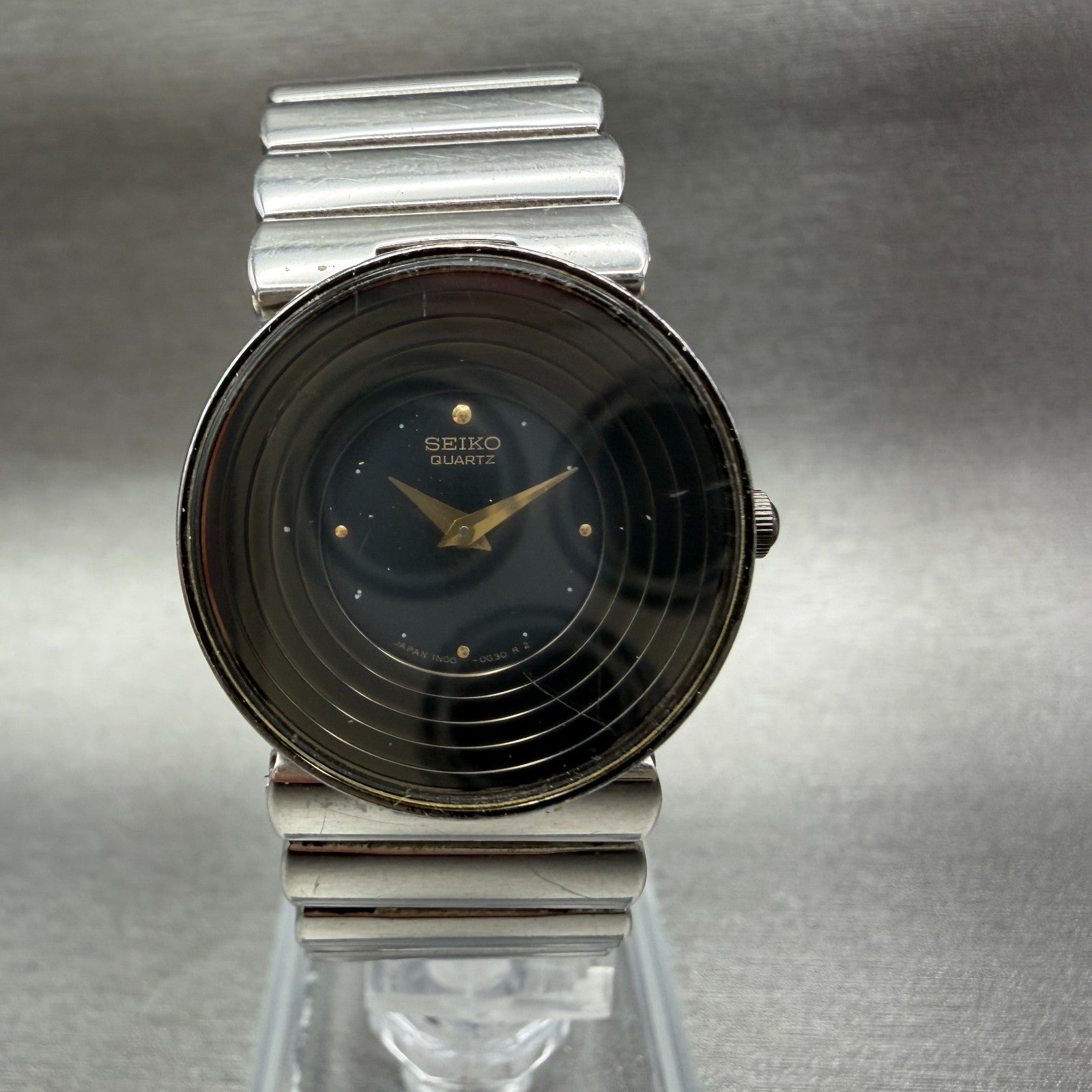Seiko Watch Women 25mm Black Dial Silver Tone Round 1N00-0B59 New Battery0