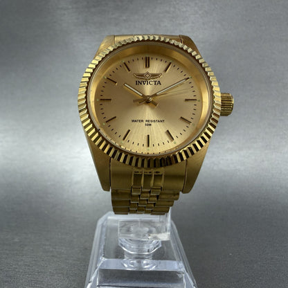 Invicta Watch Women 36mm Gold Dial Gold Tone Round 29411 New Battery5