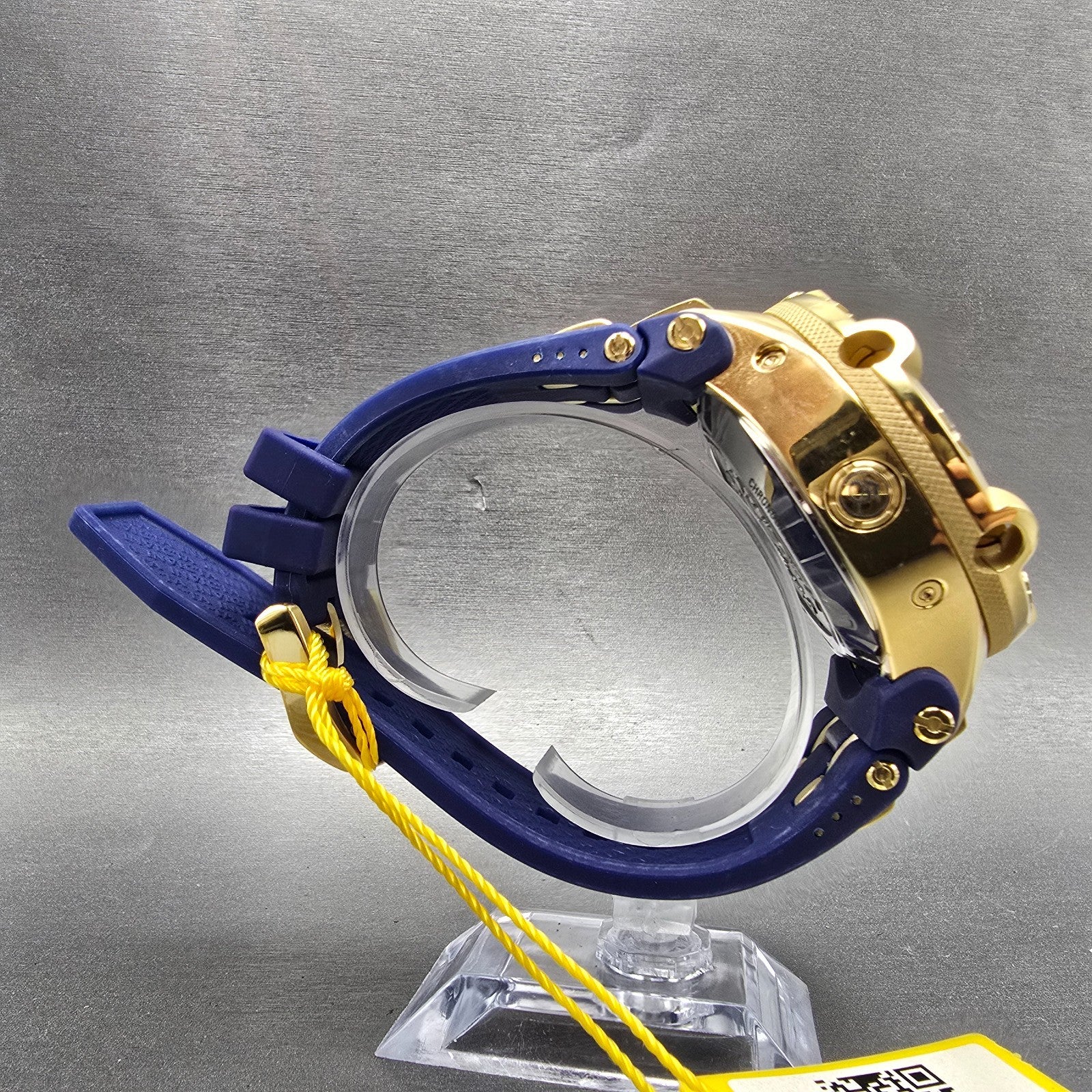 Invicta Sub Aqua Chronograph Triple Calendar Watch Men 50mm Blue Dial Gold Runs8
