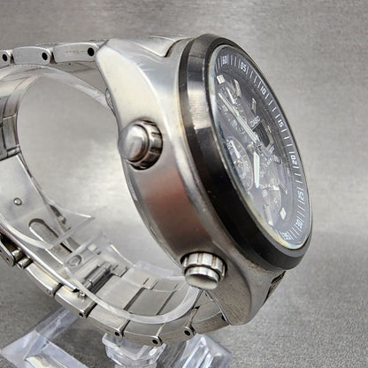 Casio Waveceptor WVQ500 Watch Men 42mm Black Dial Steel Analog Digital Chrono2