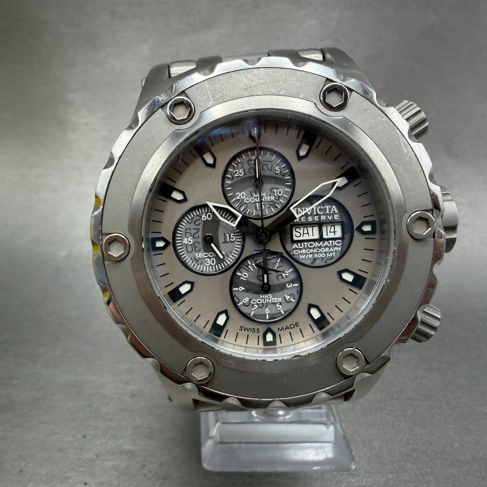 Invicta Reserve Subaqua Chrono Watch Men 52mm Skeleton Dial Automatic Steel 09711