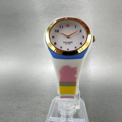 Kate Spade Rumsey Watch Women 31mm White Dial White Case Round New Battery5