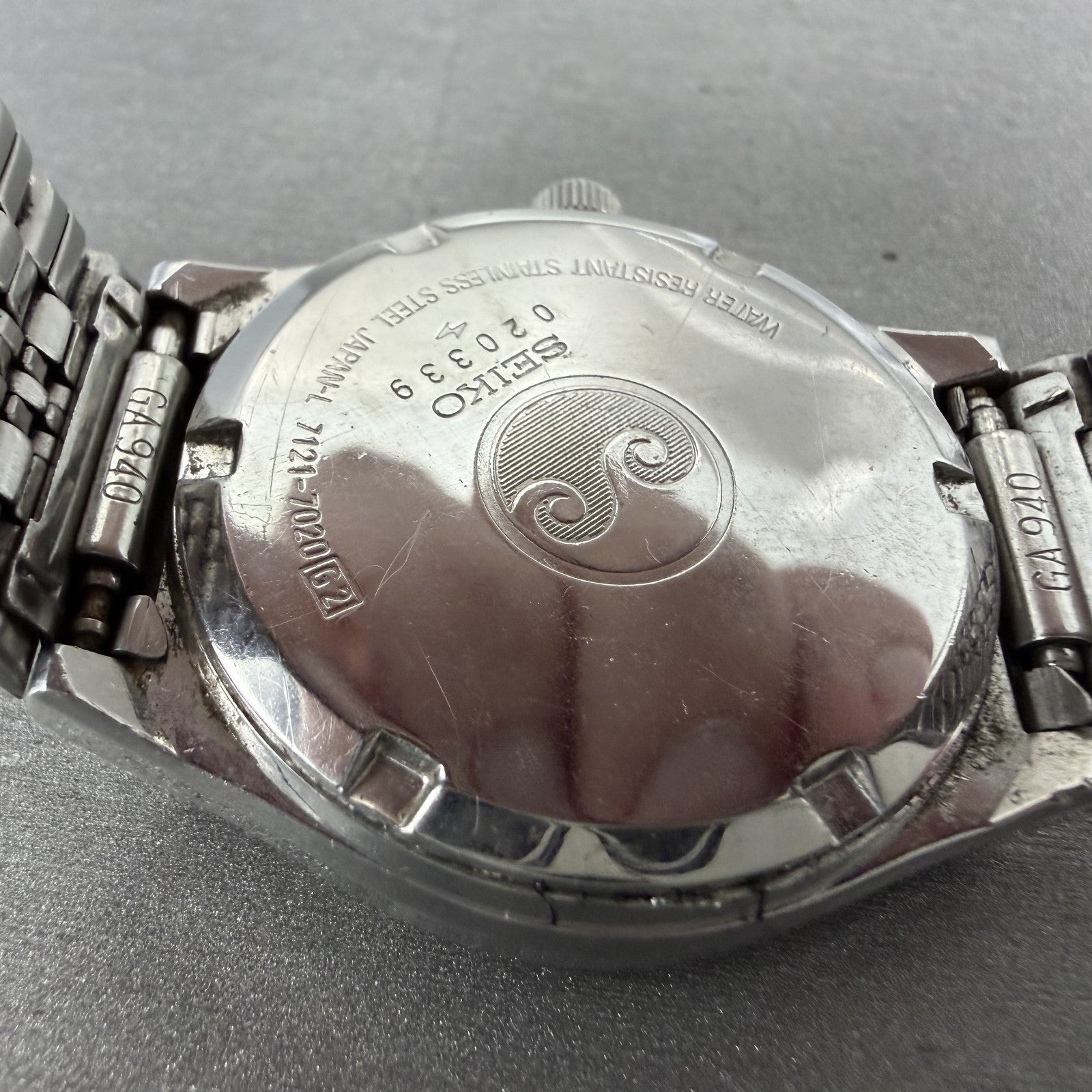 Seiko SilverWave Watch Men 35mm Black Dial Silver Tone 7121-7020 New Battery9