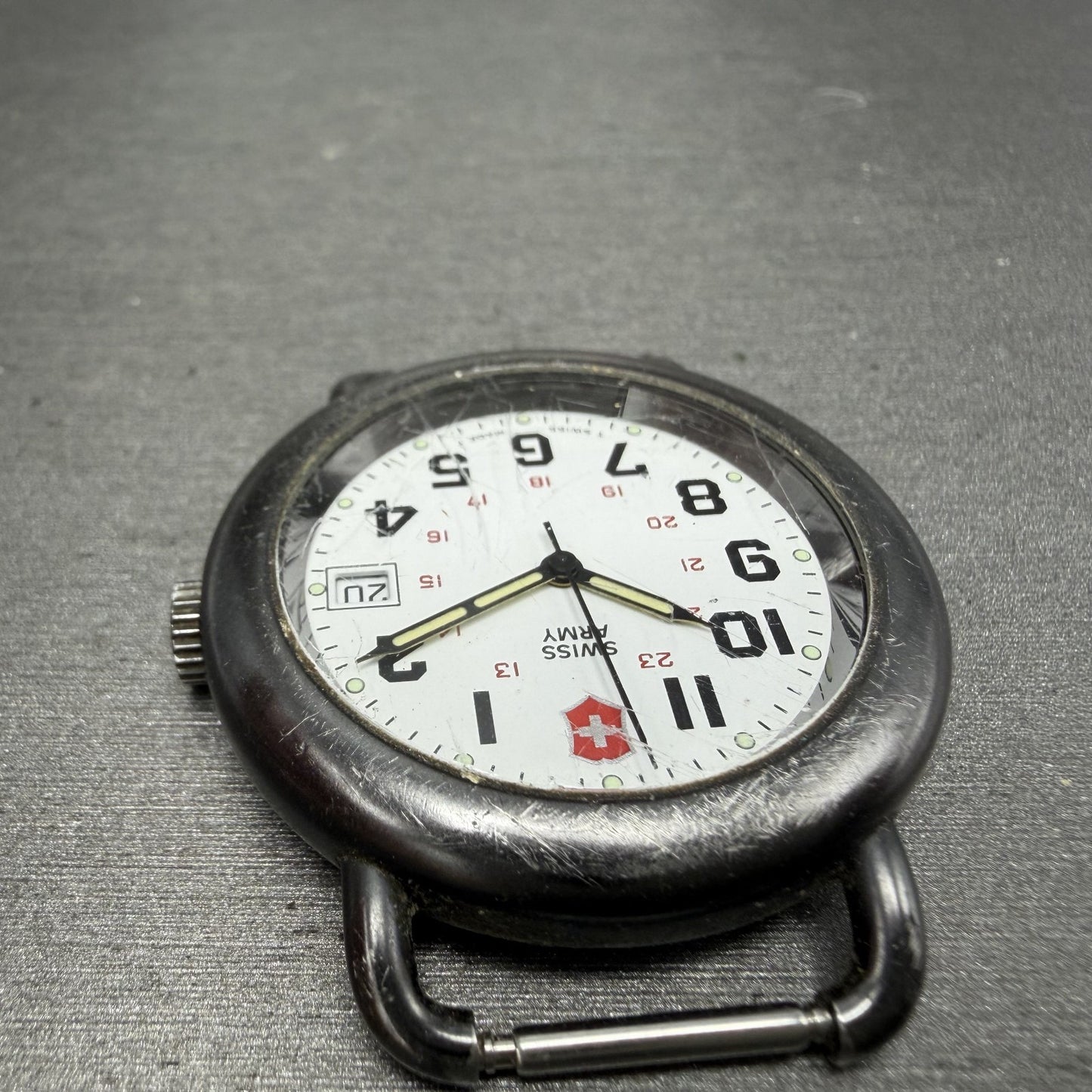Victorinox Swiss Army Calvary Watch Men 37mm White Dial Black Tone PARTS ABCD5