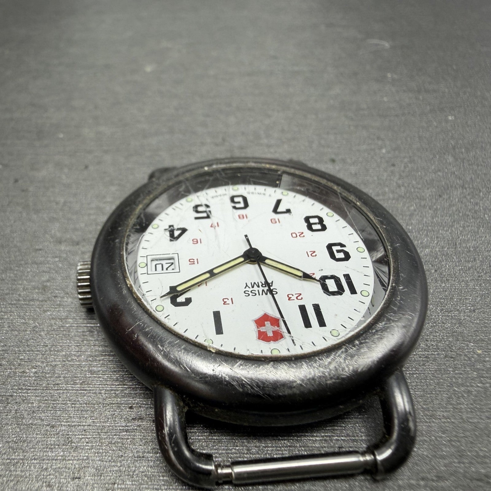Victorinox Swiss Army Calvary Watch Men 37mm White Dial Black Tone PARTS ABCD5