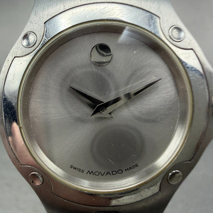 Movado Sports Edition Watch Women 27mm Silver Dial Stainless Steel New Battery A1