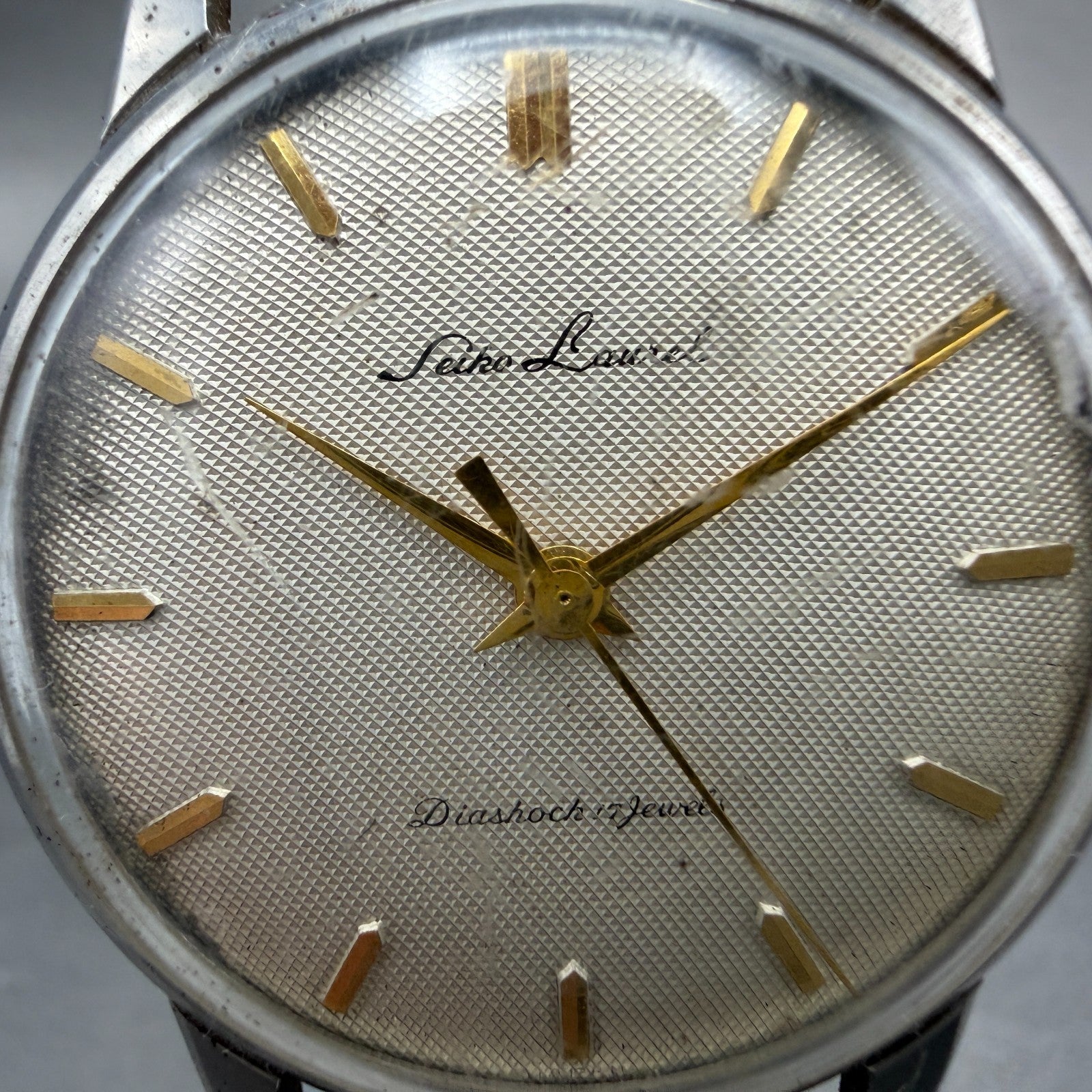 Seiko Lauer Watch Men 35mm Silver Dial Silver Tone Round Manual J14014 PARTS VTG2