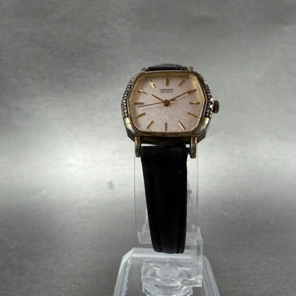 Seiko Watch Women 22mm Silver Dial Gold Tone Hexagon 1221-5110 New Battery VTG5