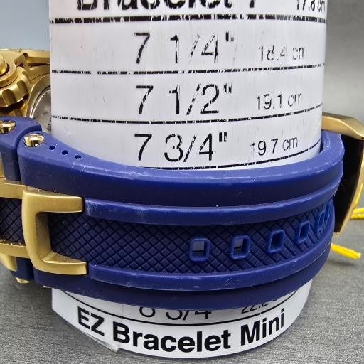 Invicta Sub Aqua Chronograph Triple Calendar Watch Men 50mm Blue Dial Gold Runs11