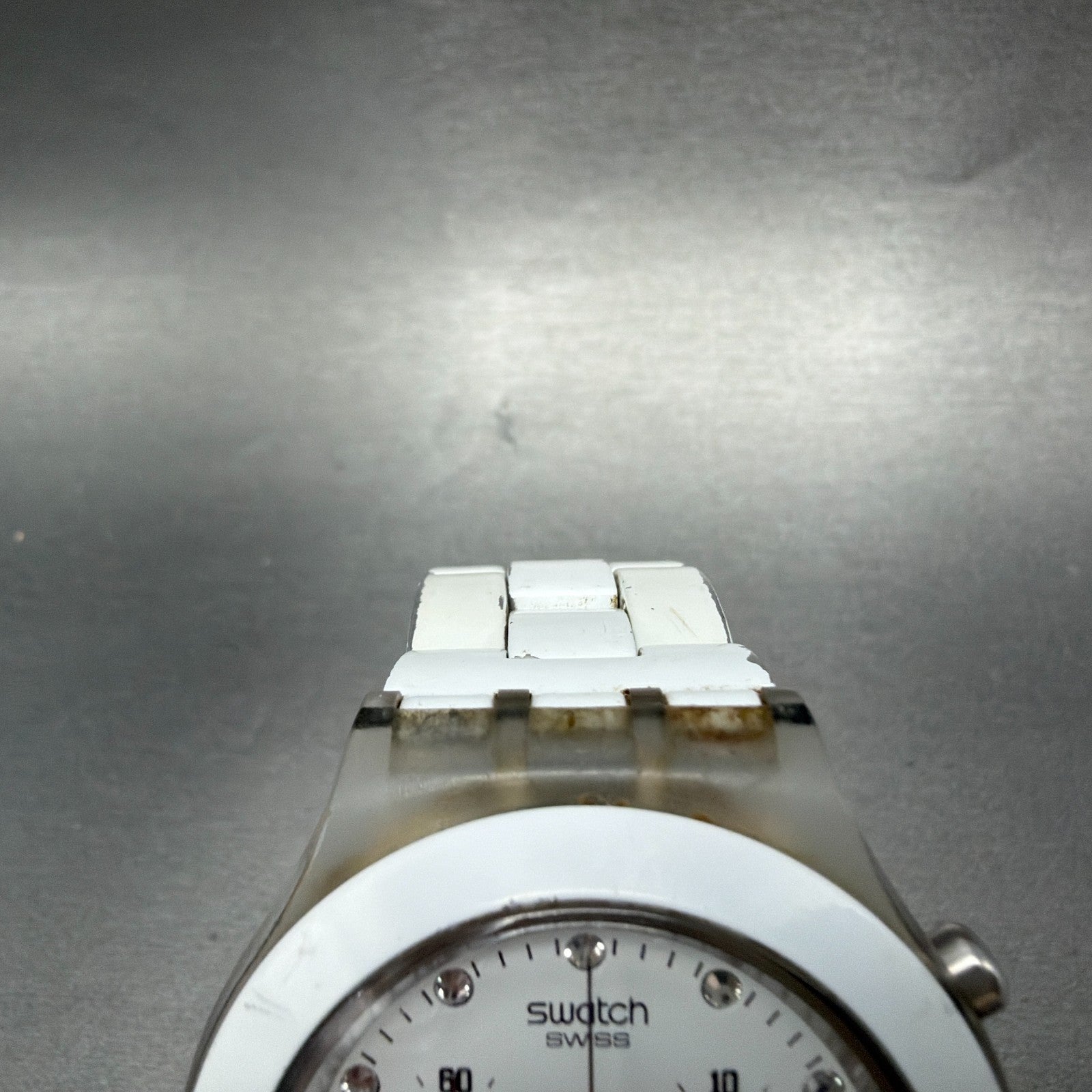 Swatch Irony Diaphane Full-Blooded Chrono Watch Men 43mm White Dial Clear NewBat4