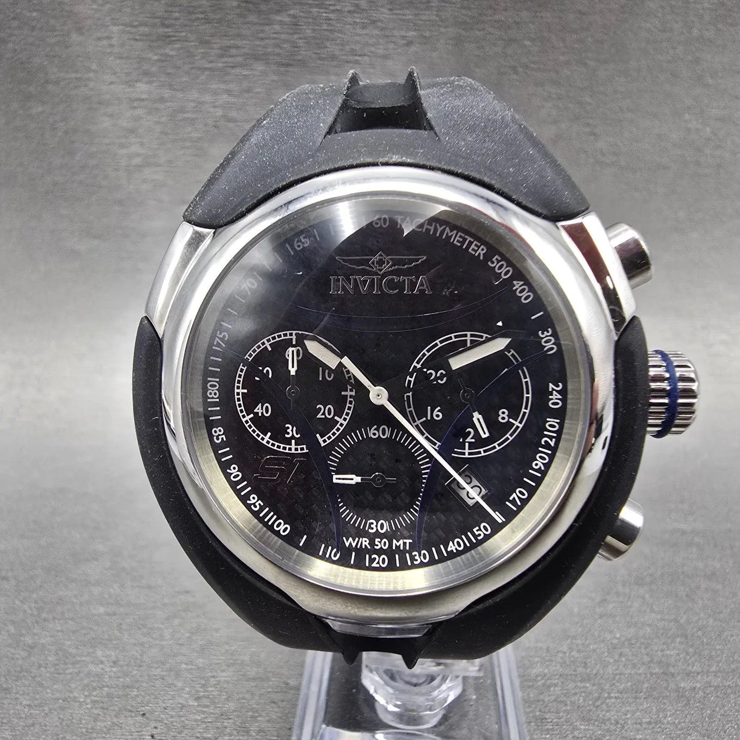 Invicta S1 Nitro Chronograph Watch Men 48mm Black Dial Black Tone 1607 New Batt1