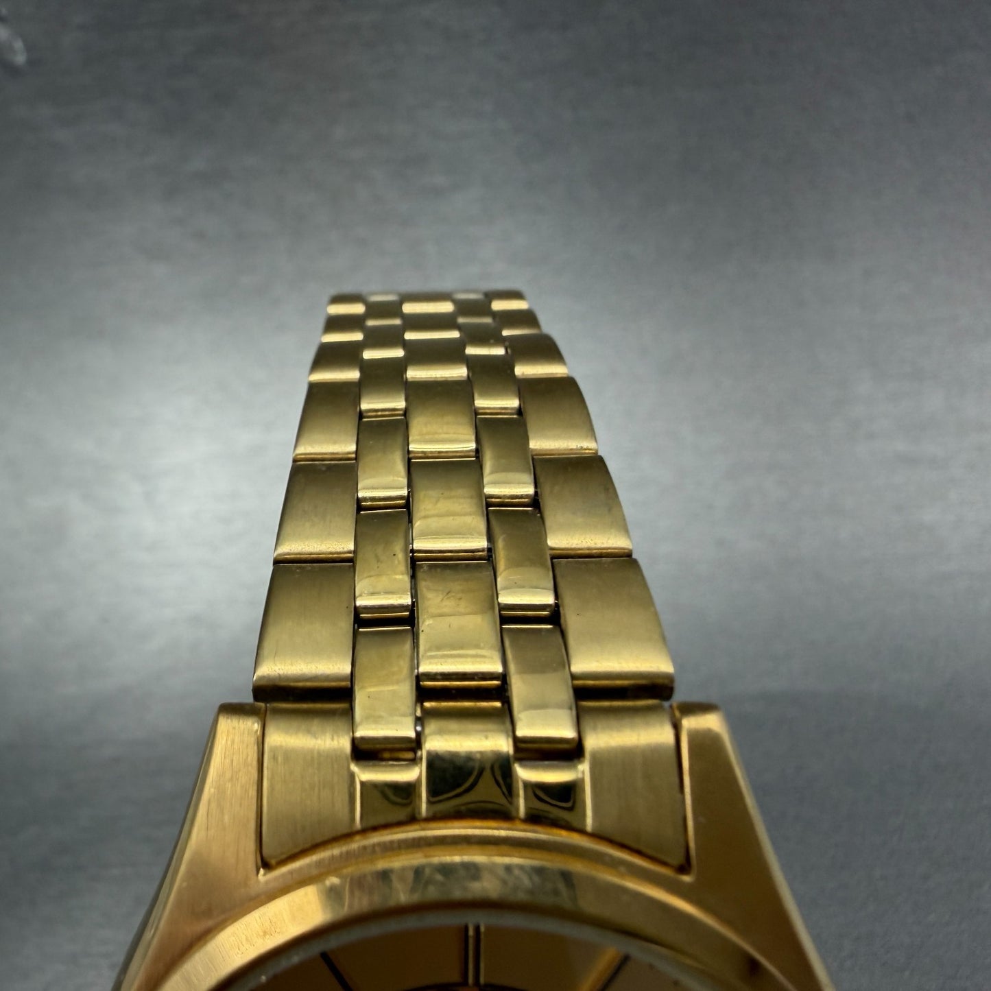 Seiko watch Men 36mm Gold Dial Gold Tone Daydate Round 7n43-9048 New Battery4