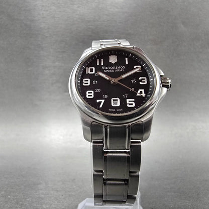 Victorinox Swiss Army Officer Watch Women 28mm Black Dial Steel Date New Battery5
