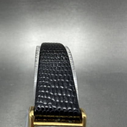 Citizen CQ Tank Watch Women 16mm Black Dial Gold Tone 3220-945174 New Battery KL4