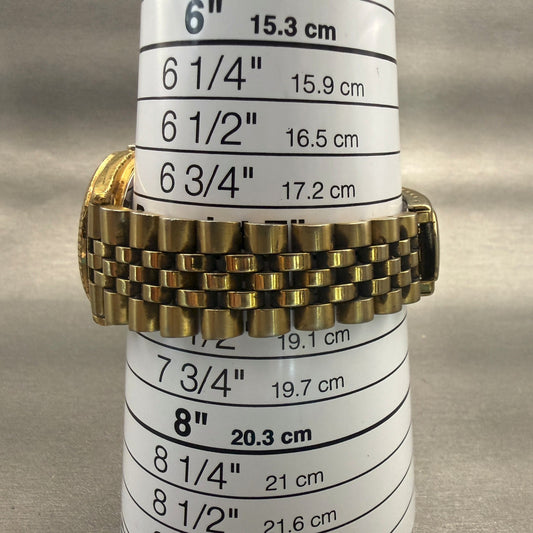 Seiko President Watch Men 35mm Gold Dial Gold Tone Daydate 7N43-8111 New Battery9