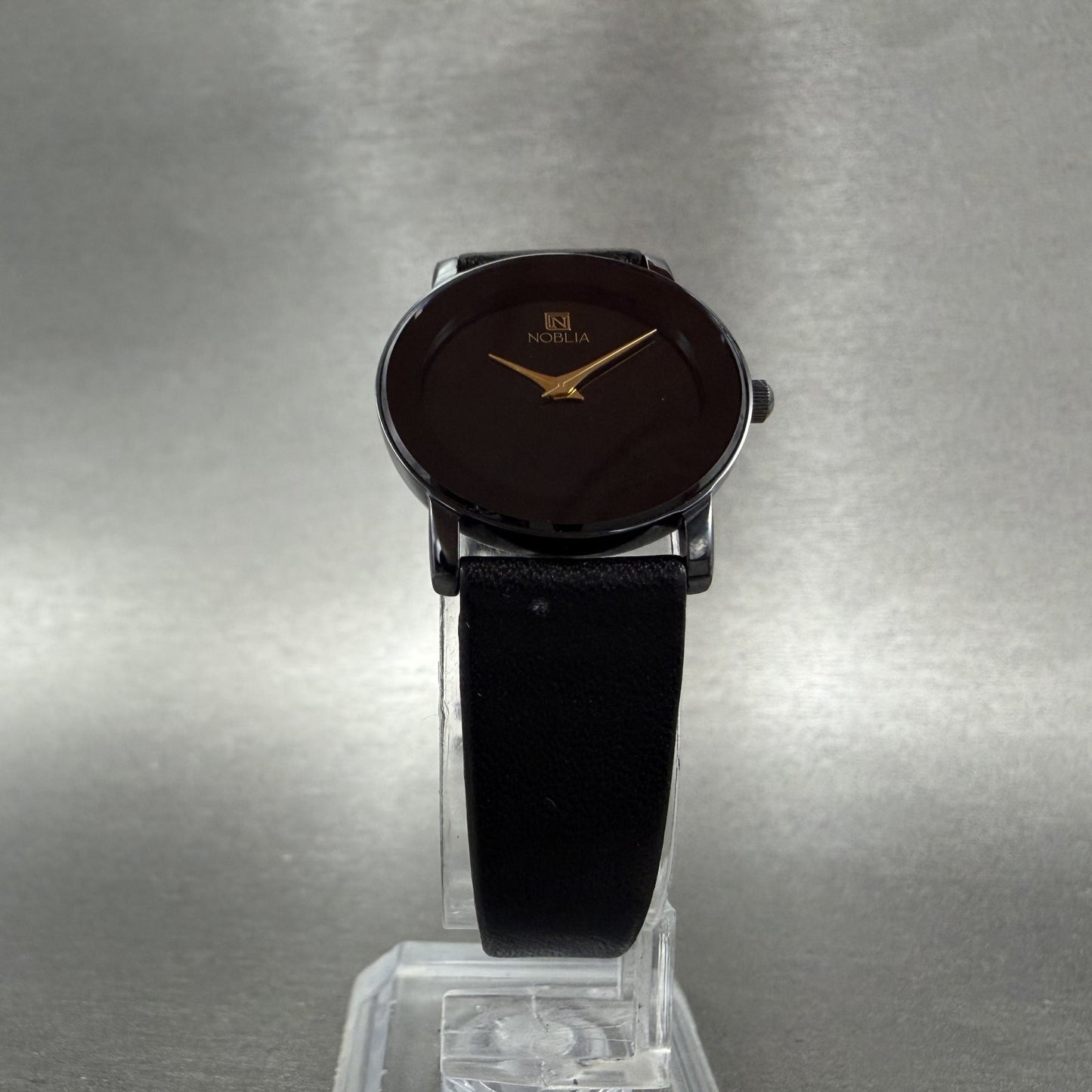 Citizen Noblia Watch Women 24mm Black Dial Black Tone Round  Leather Band PARTS6