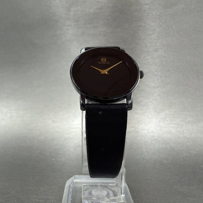 Citizen Noblia Watch Women 24mm Black Dial Black Tone Round  Leather Band PARTS6