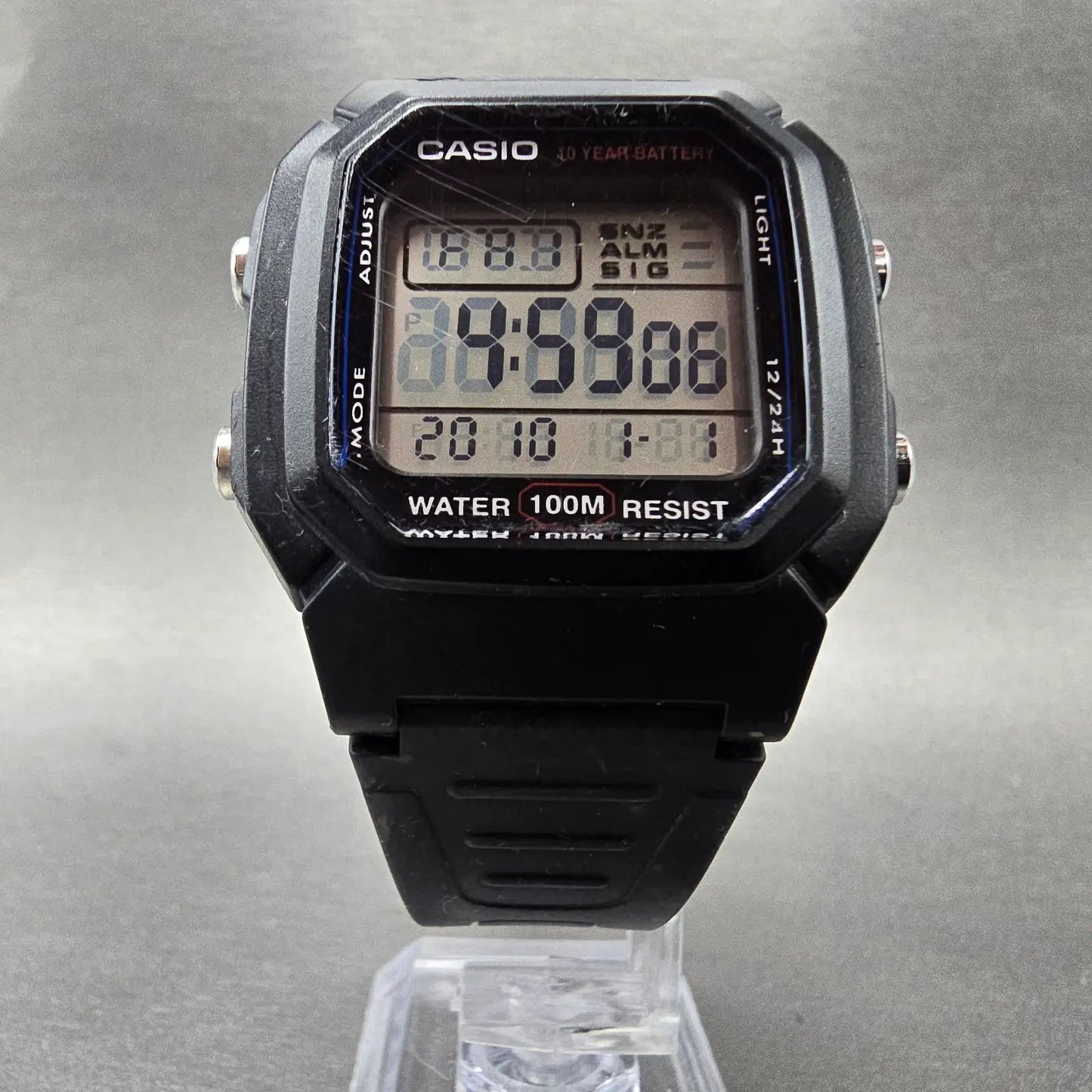 Casio Illuminator W-800H Watch Men 38mm Black Alarm Chrono Digital New Battery P5