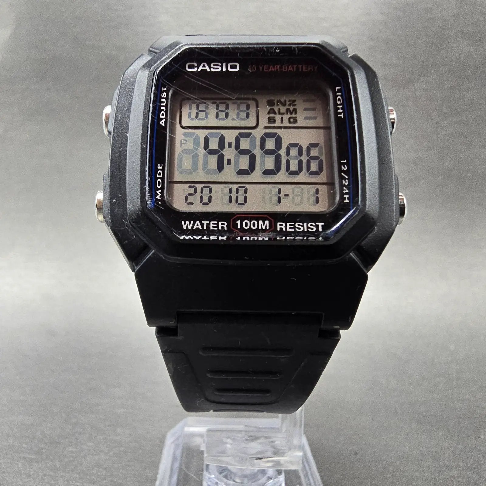 Casio Illuminator W-800H Watch Men 38mm Black Alarm Chrono Digital New Battery P5