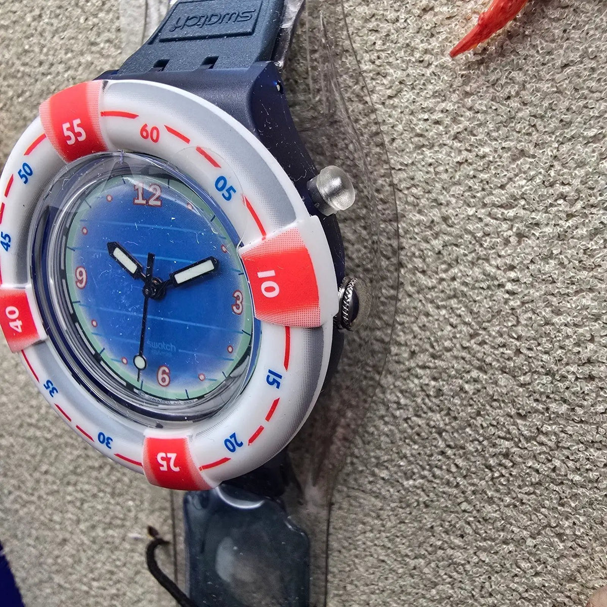 Swatch Scuba 200 Rescue Watch Men 39mm Blue Dial Blue Case SDN904 New Batt NOS6