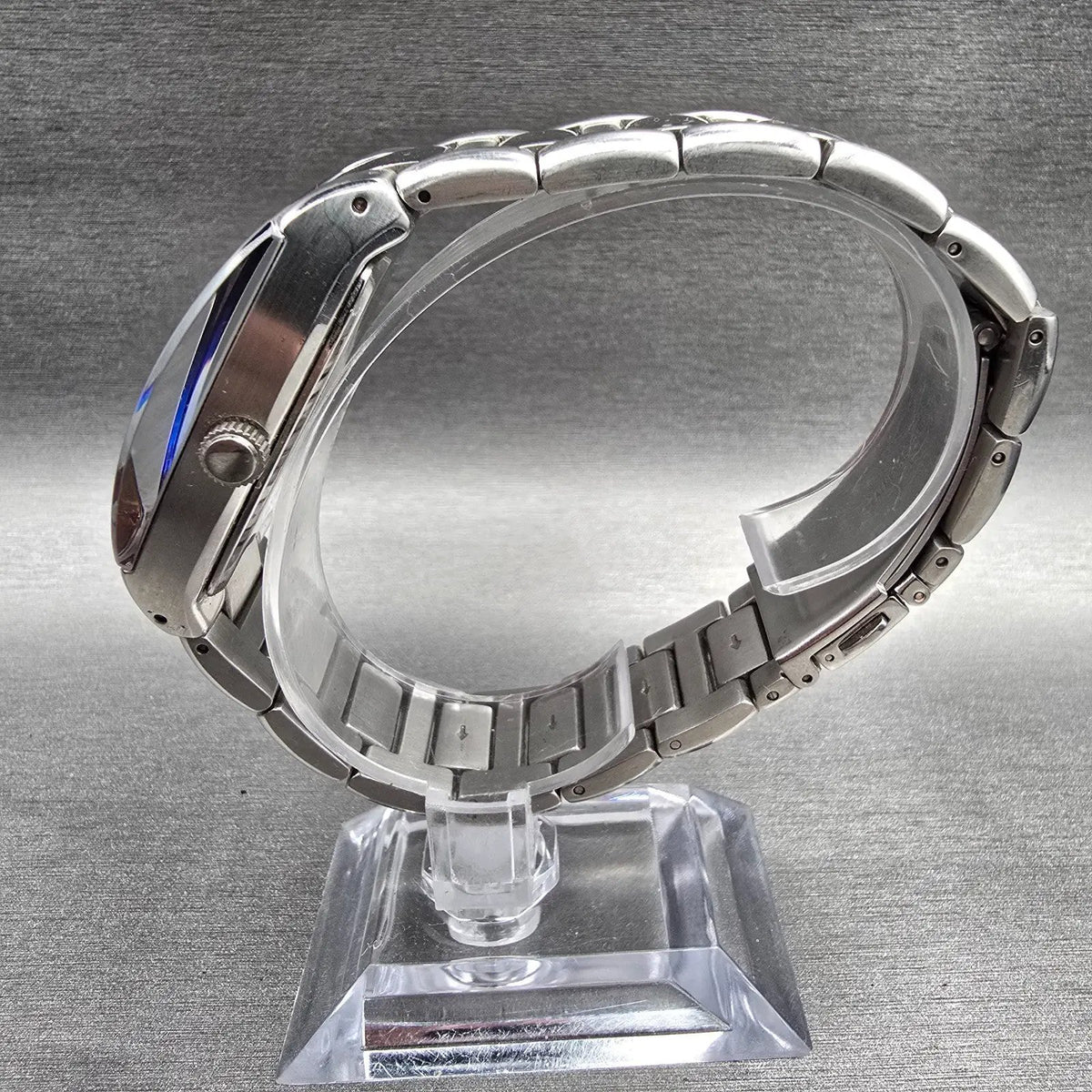Fossil Arkitekt Tank Watch Men 32mm Blue Dial Silver Date FS-2931 New Battery6