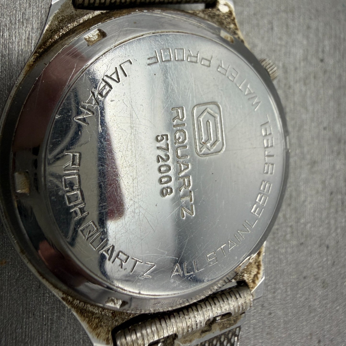 Ricoh Riquartz Watch Men Brown Dial Silver Tone Round 572008 VTG PARTS14