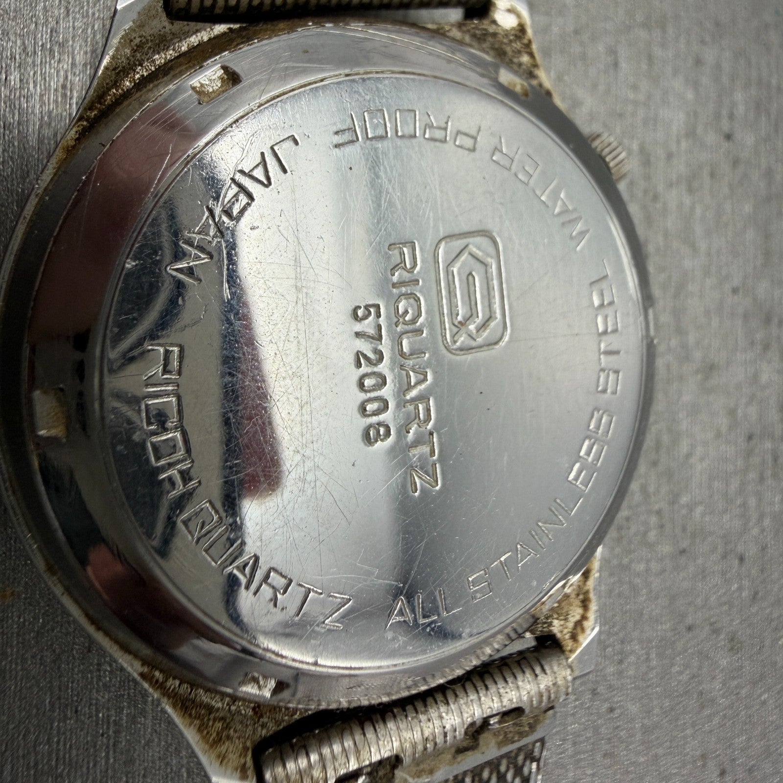 Ricoh Riquartz Watch Men Brown Dial Silver Tone Round 572008 VTG PARTS14