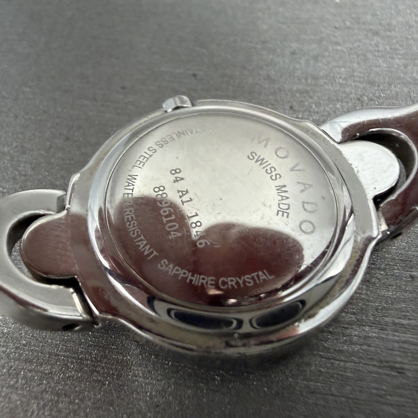 Movado Kara Watch Women 24m Pink Dial Steel Round 84-A1-1846 New Battery ABCD9