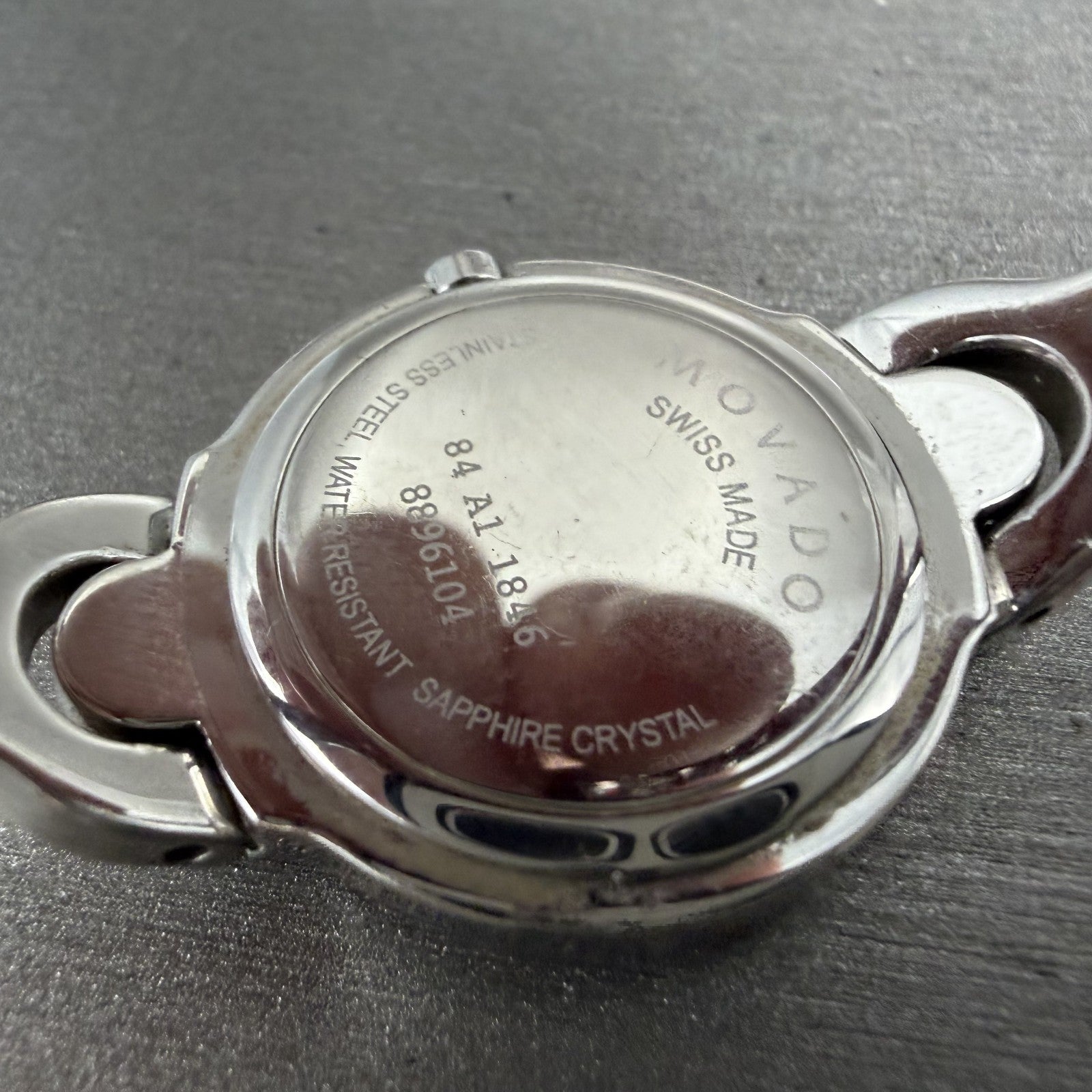 Movado Kara Watch Women 24m Pink Dial Steel Round 84-A1-1846 New Battery ABCD9