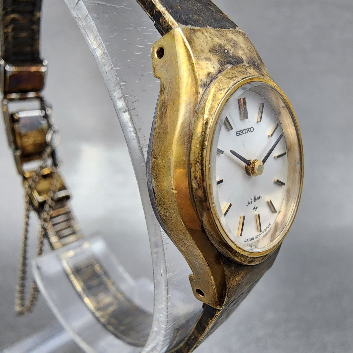 Seiko Watch Women 19mm White Dial Gold Tone Manual Round 11200120 Runs3