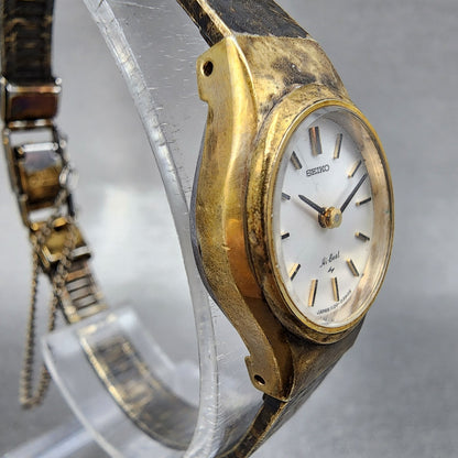 Seiko Watch Women 19mm White Dial Gold Tone Manual Round 11200120 Runs3