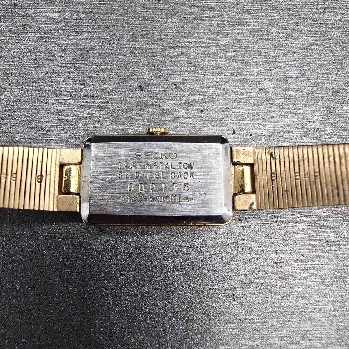 Seiko Watch Women 13mm Brown Dial Gold Tone Rectangle 1320-5299 New Battery10
