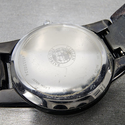 Citizen EcoDrive Axiom Watch Women 30mm black Dial Black Tone Date Round Runs9