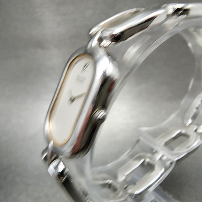 Seiko Tank Watch Women 17mm White Dial Silver Tone 73205330 New Battery2