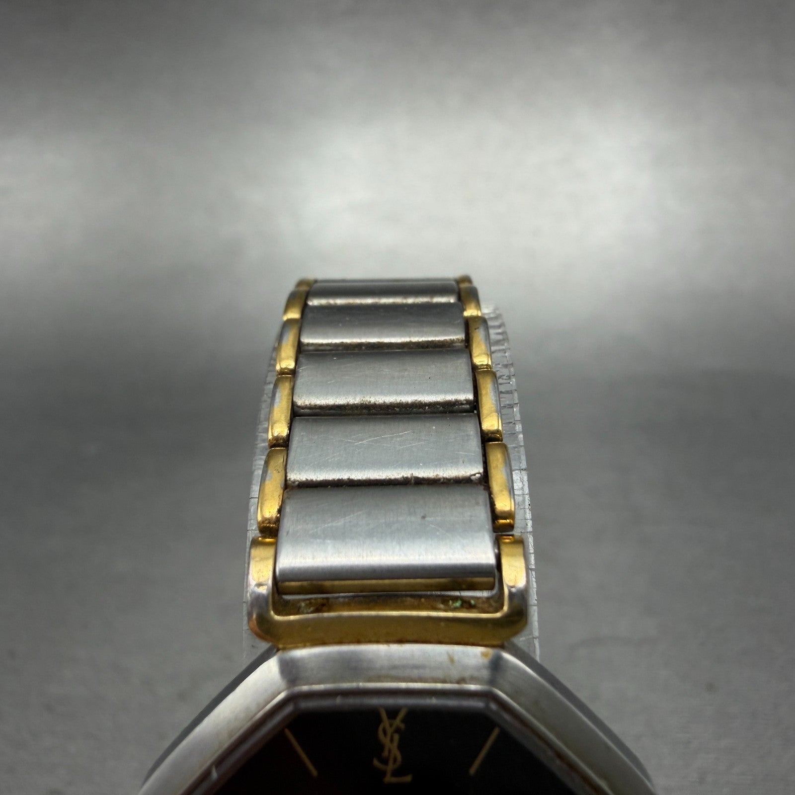 Yves Saint Laurent Watch Women 25mm Black Dial Two Tone Octagon 2200-222377 PART5