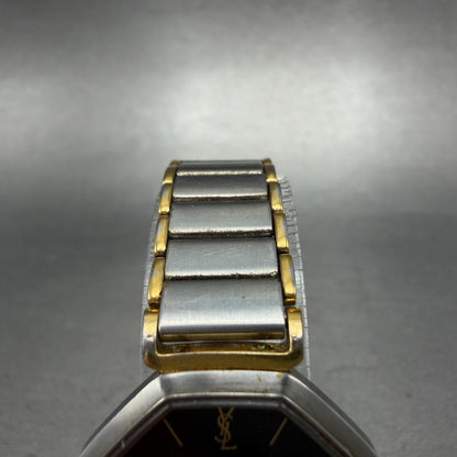 Yves Saint Laurent Watch Women 25mm Black Dial Two Tone Octagon 2200-222377 PART5