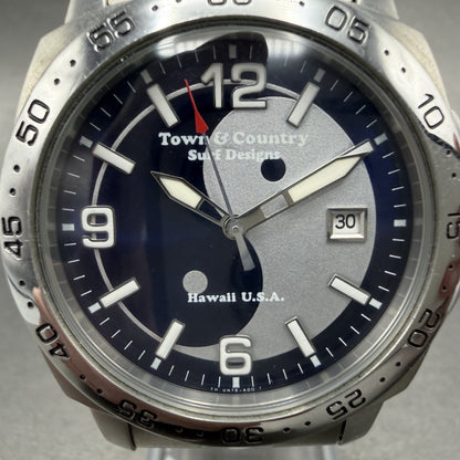 Orient Town & Country Dive Watch Men 40mm Black Dial Steel Date Round New Batt1